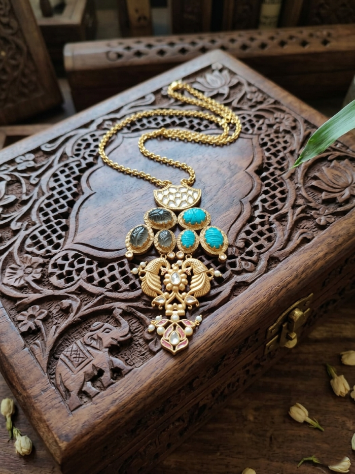 Amrapali Peacock Motif Pendant