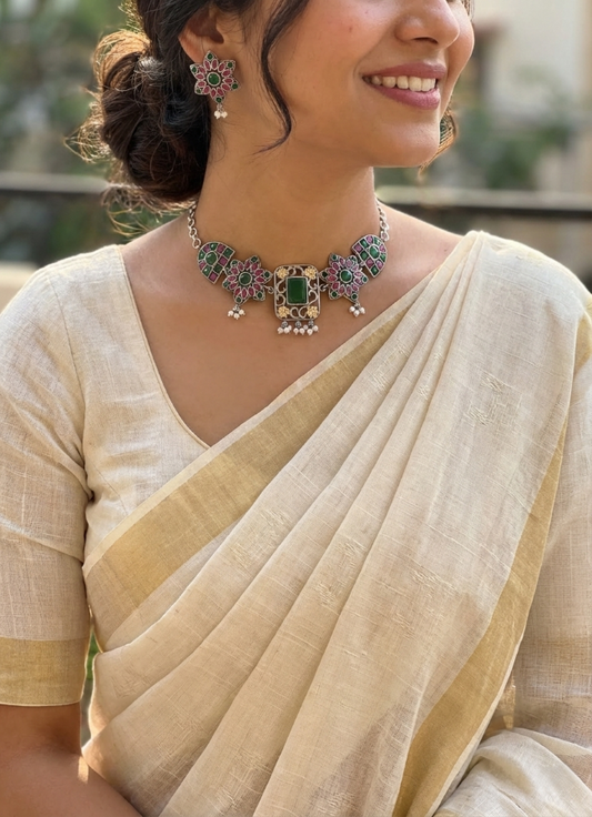 Nridhya Dual Tone Choker Set