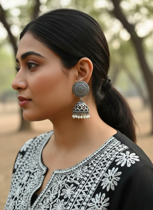 Ashika Oxidised Jhumka