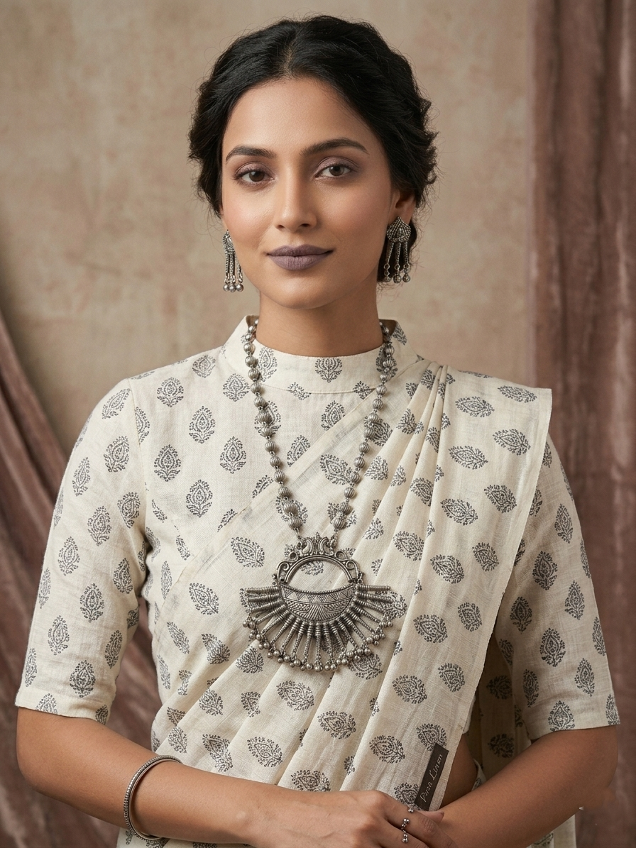Pritha Oxidised Pendant Set