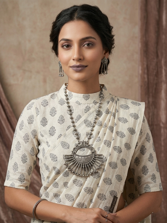 Pritha Oxidised Pendant Set