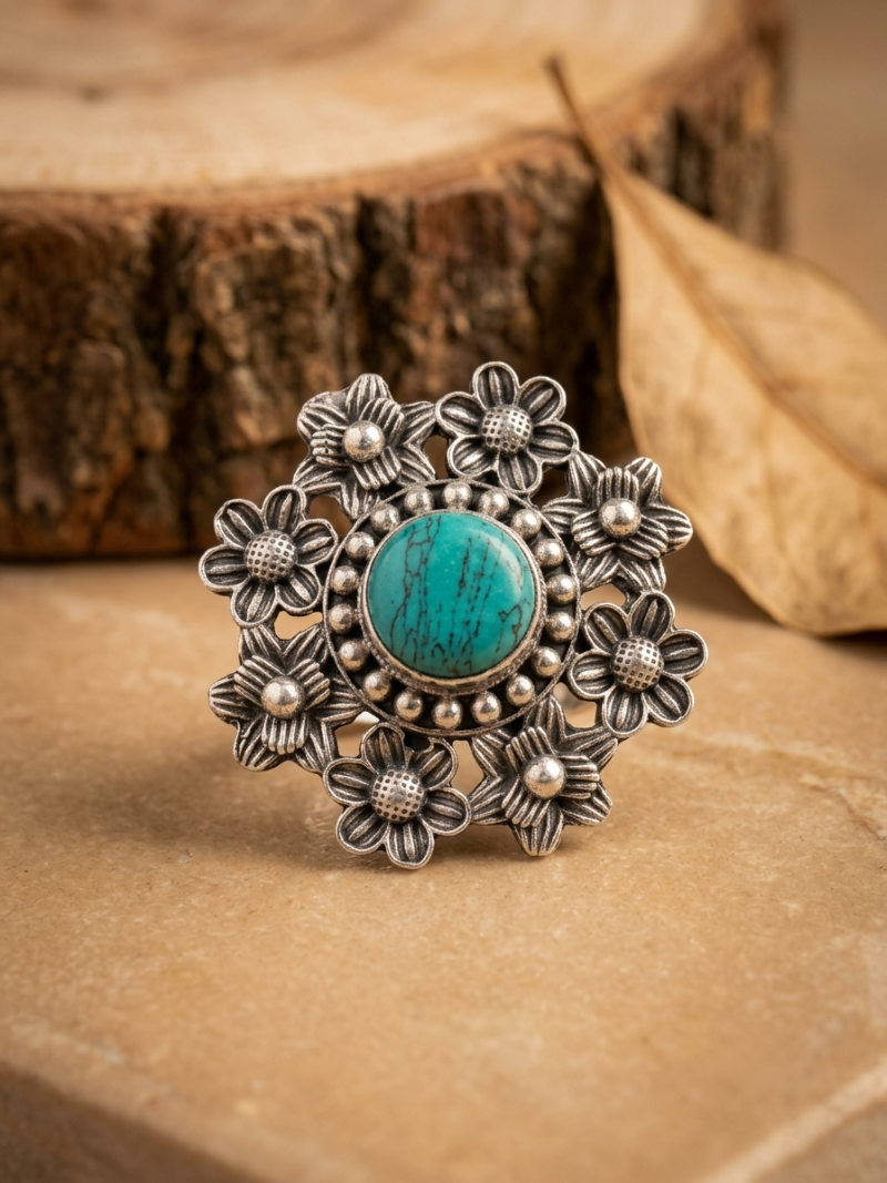 Floral Adjustabel Finger Ring