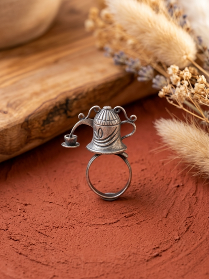 Oxidised Tea Kettle Adjustable Ring