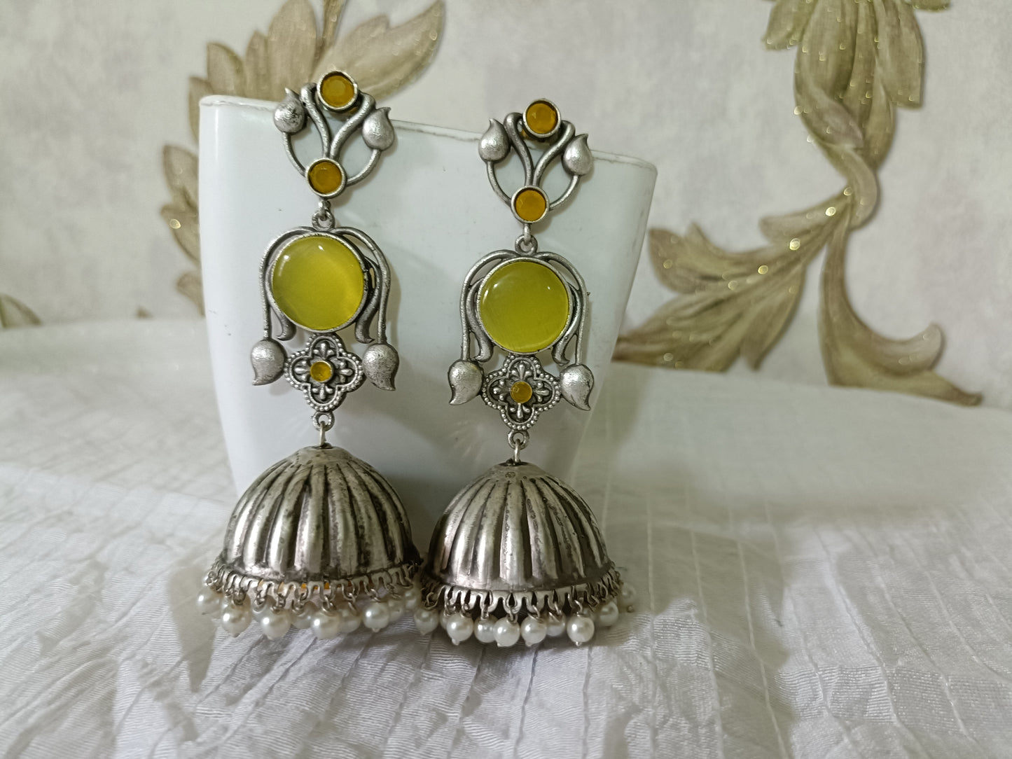 Sia Silver look alike Oxidised Jhumka