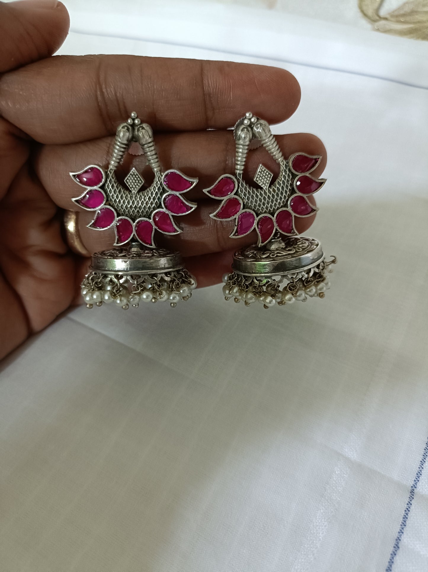 Lotus Kundan Statement Earrings