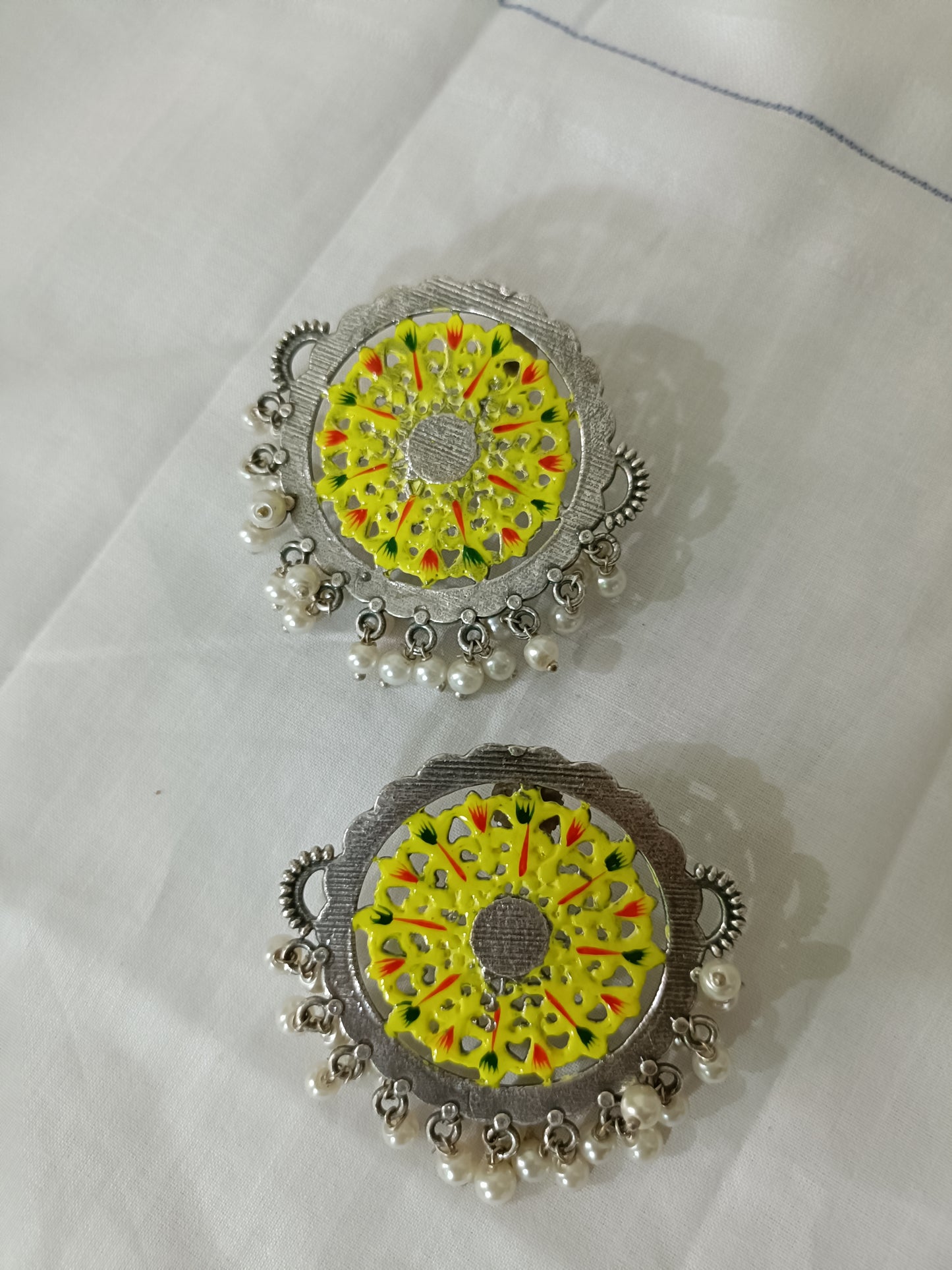 Meera Mennakari Oxidised Earrings