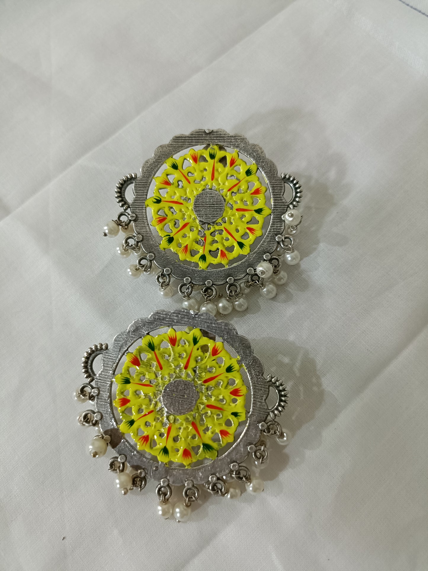 Meera Mennakari Oxidised Earrings