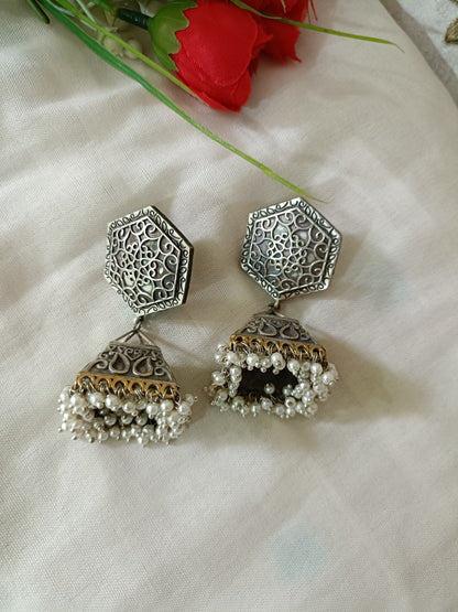 Neer Oxidised Jhumka