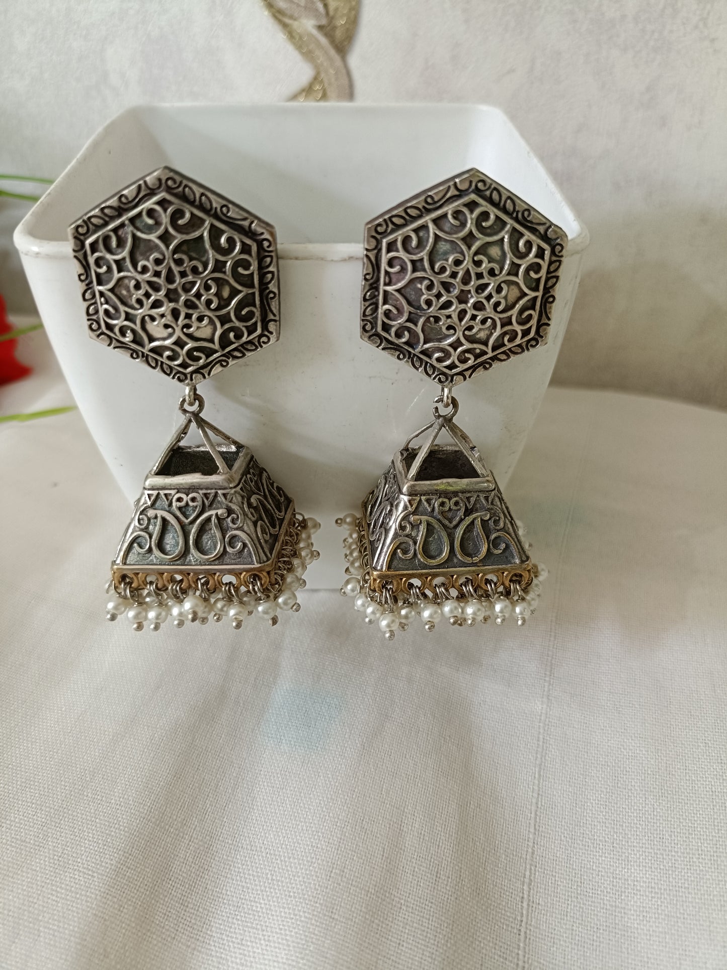 Neer Oxidised Jhumka