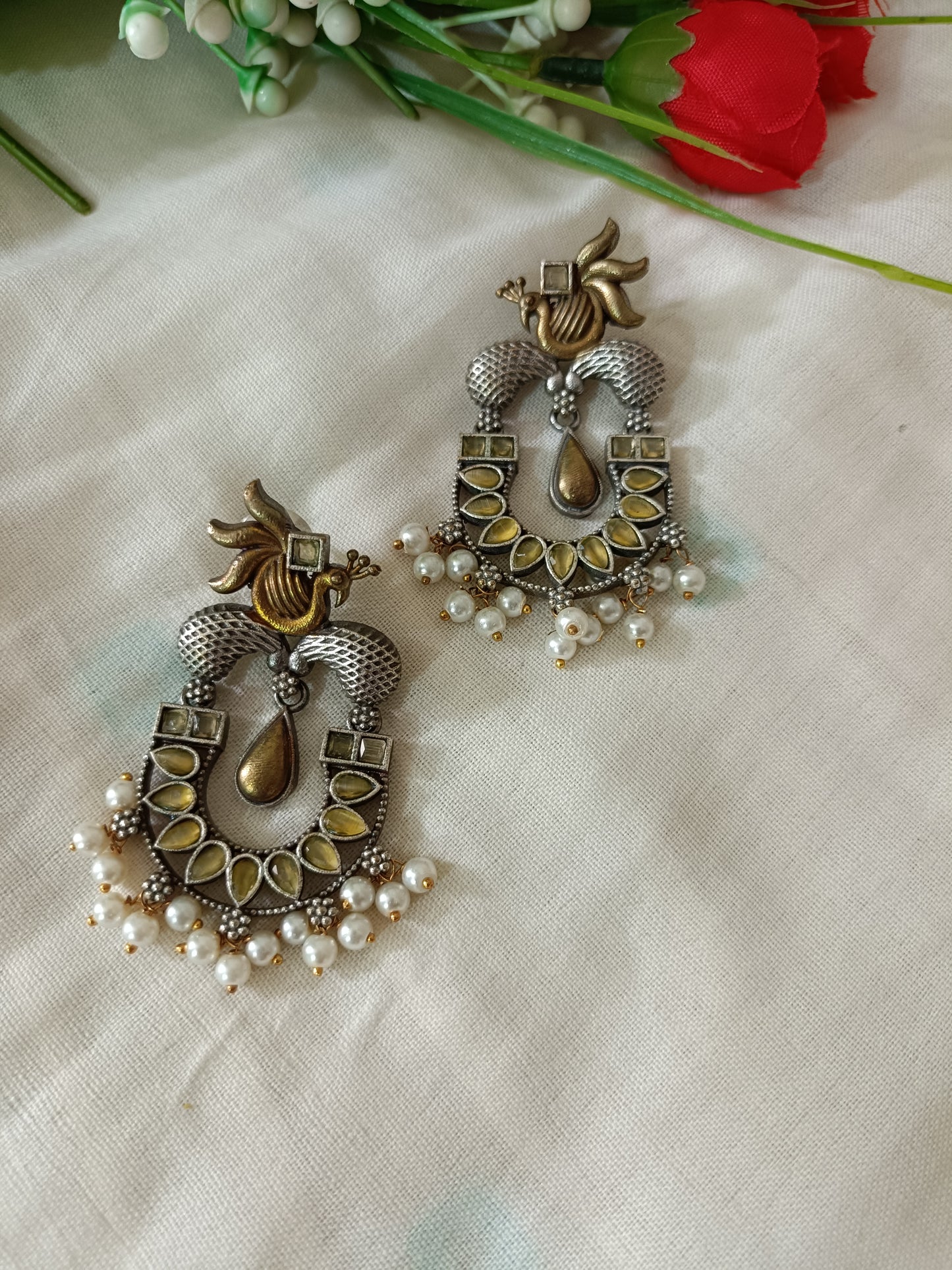 Antique Naina Oxidised Earrings