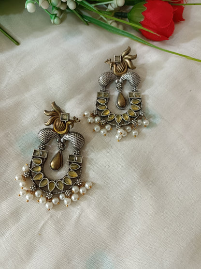 Antique Naina Oxidised Earrings