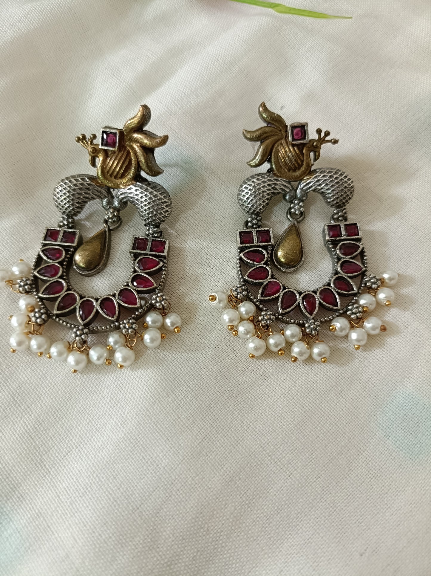 Antique Naina Oxidised Earrings