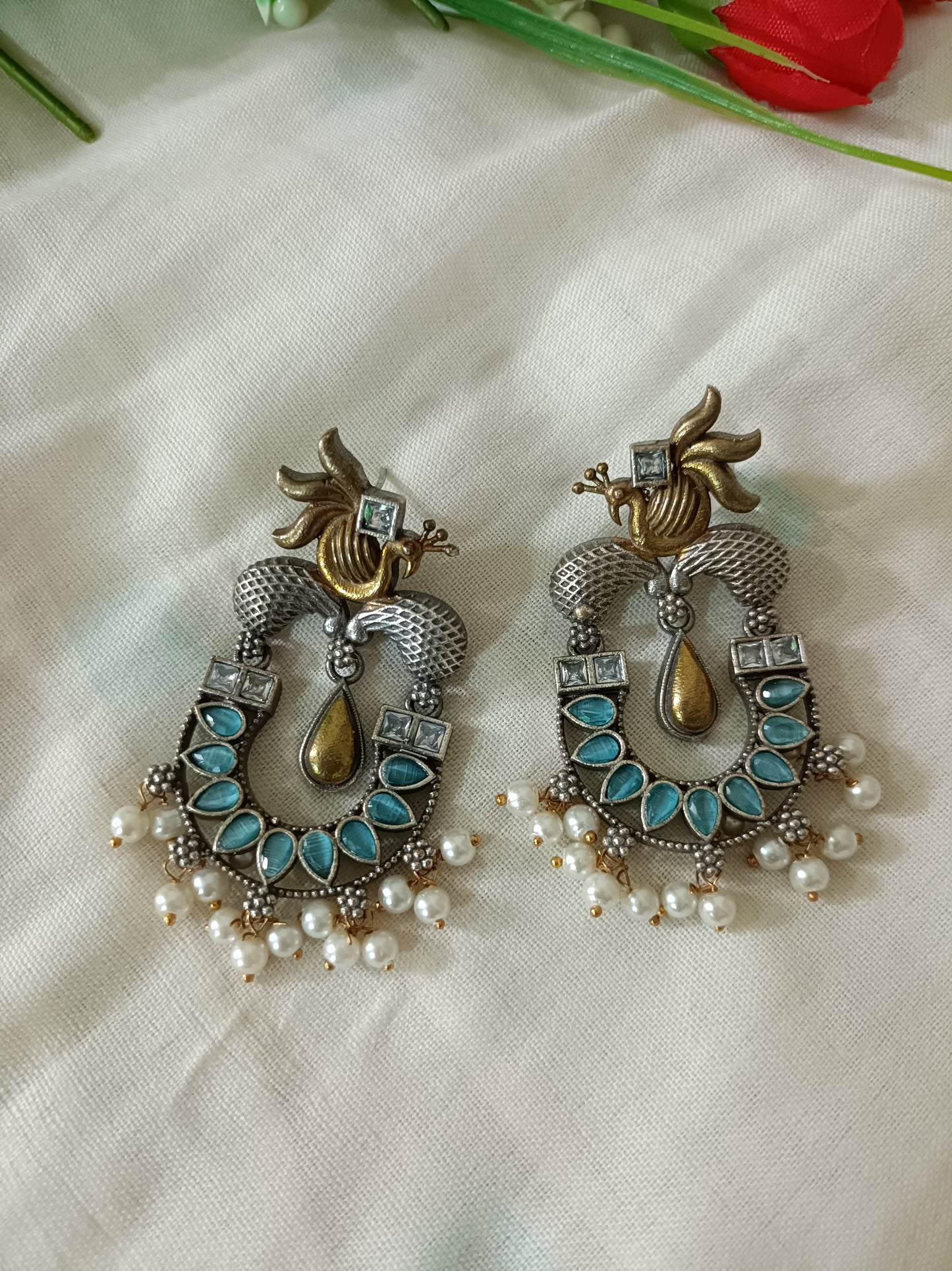 Antique Naina Oxidised Earrings