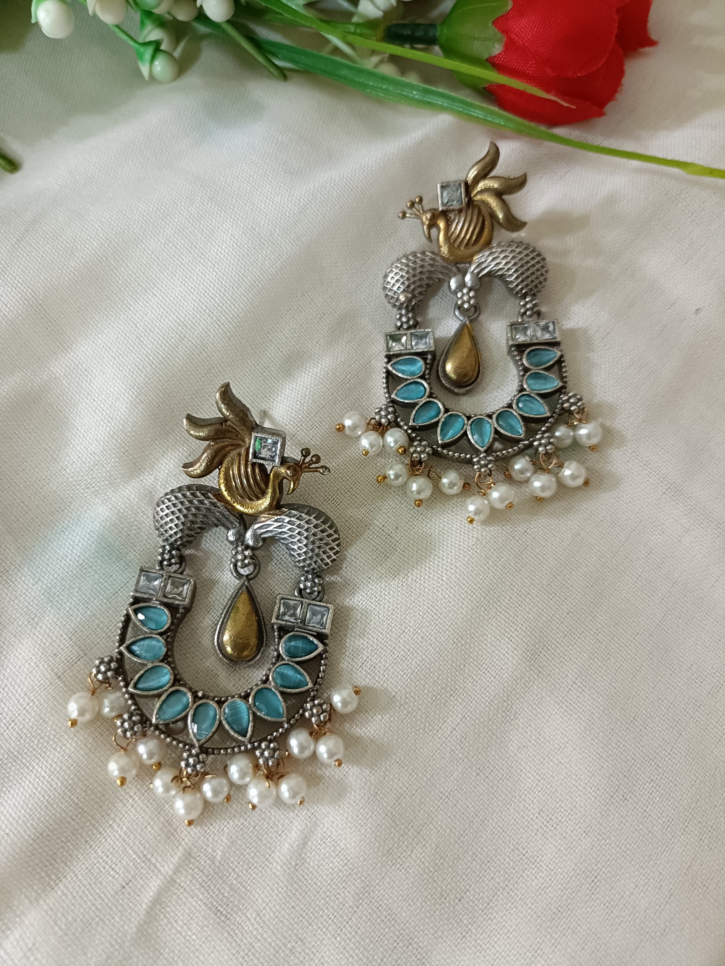 Antique Naina Oxidised Earrings