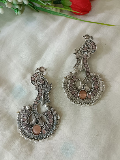 Silver Look Alike Oxidised Earrings