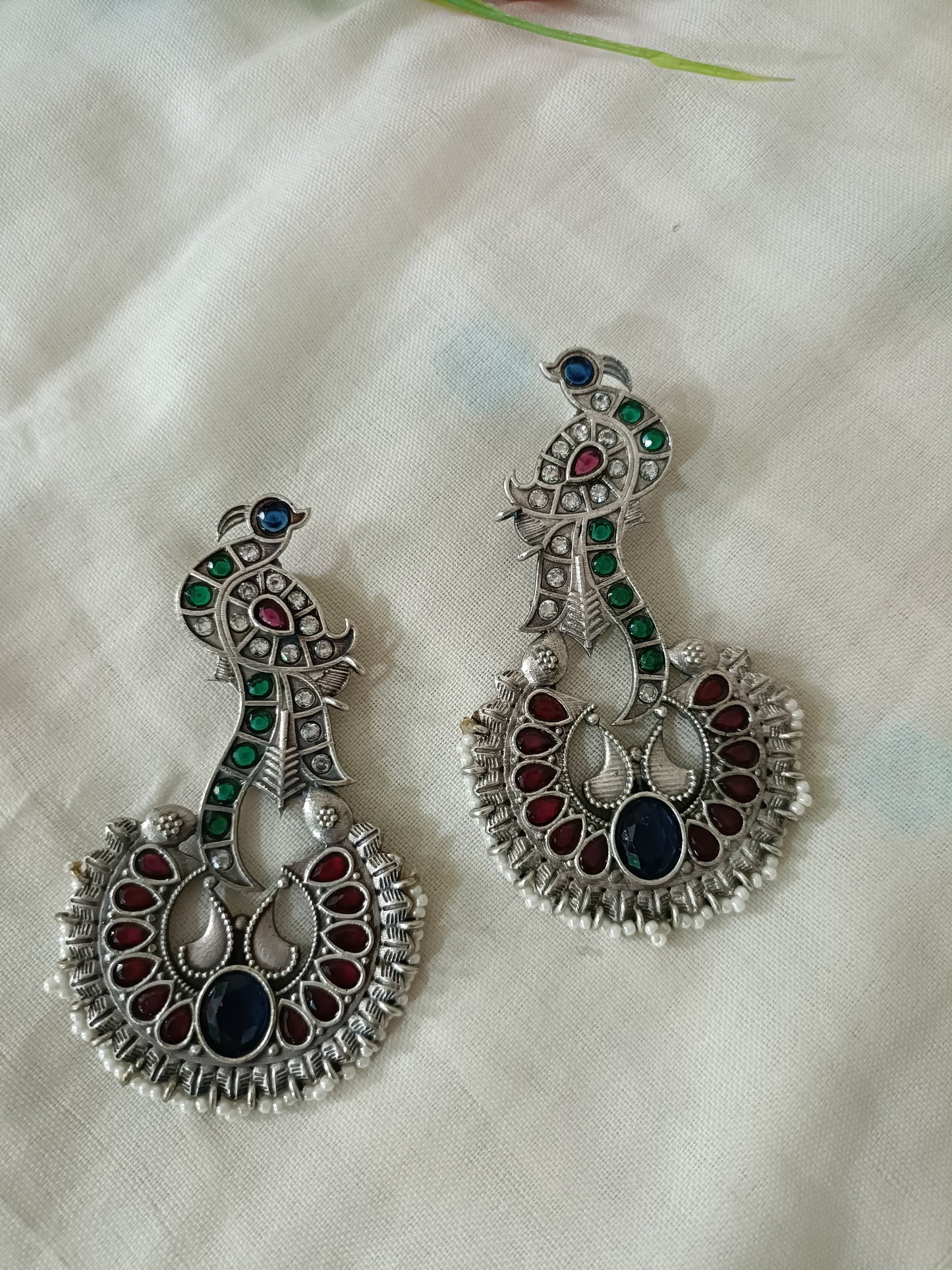 Silver Look Alike Oxidised Earrings