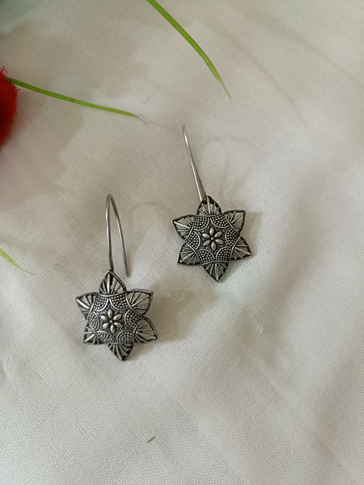 Star Oxidised Earrings