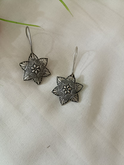 Star Oxidised Earrings