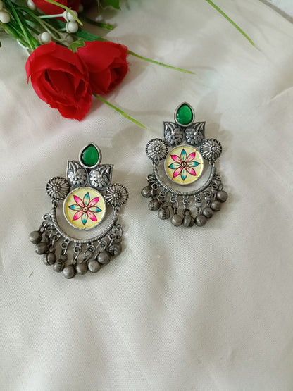 Nakhra Oxidised Chandbali Earrings