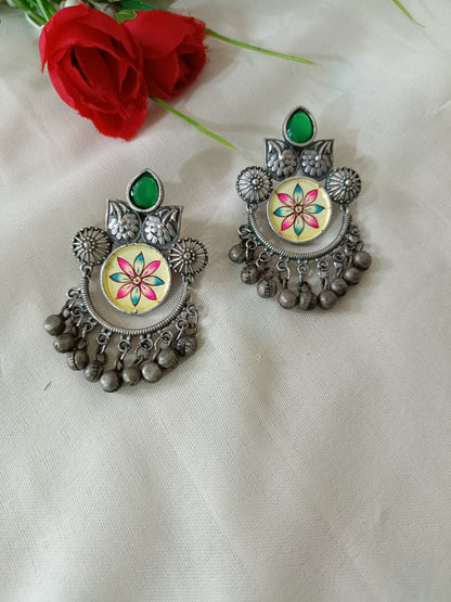 Nakhra Oxidised Chandbali Earrings