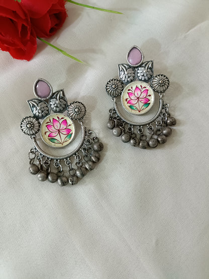 Nakhra Oxidised Chandbali Earrings