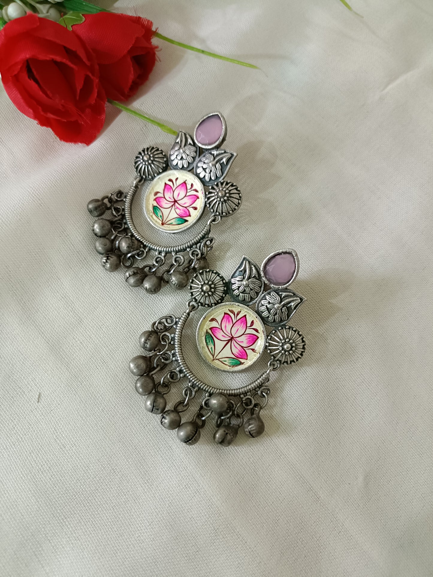 Nakhra Oxidised Chandbali Earrings