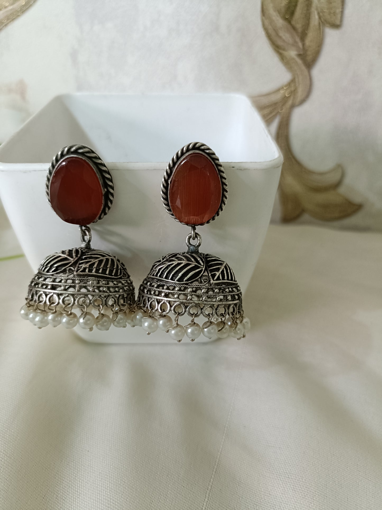 Mrignaini Oxidised Jhumka