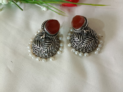 Mrignaini Oxidised Jhumka