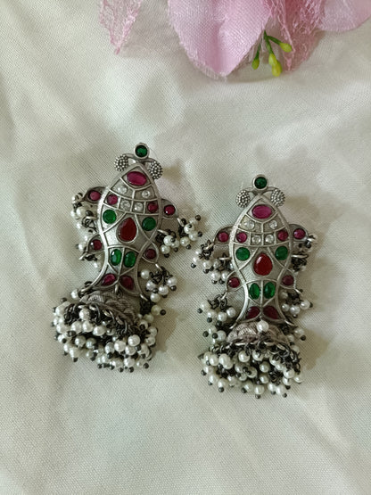 Fish Oxidised Jhumka