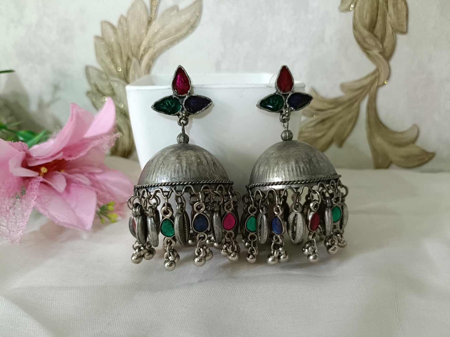 Black Polish Oxidised Jhumka