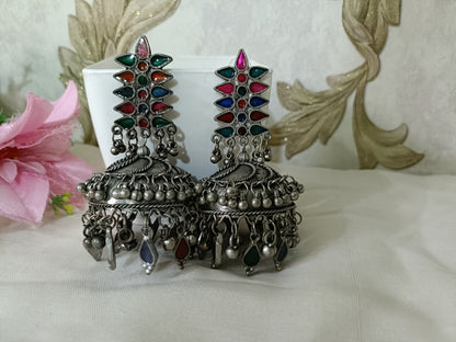 Black Polish Oxidised Jhumka