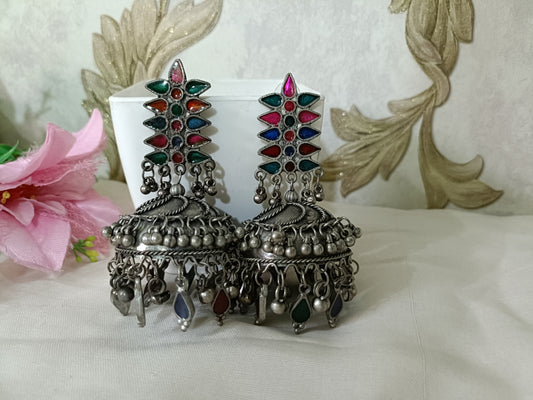 Black Polish Oxidised Jhumka