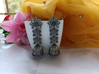 Widisha Oxidised Jhumka Earrings