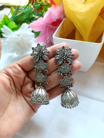 Widisha Oxidised Jhumka Earrings