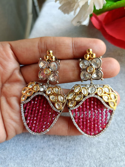 Ruby Sara Polki Earrings