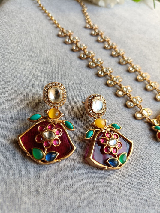 Ruby Niharika Necklace Set