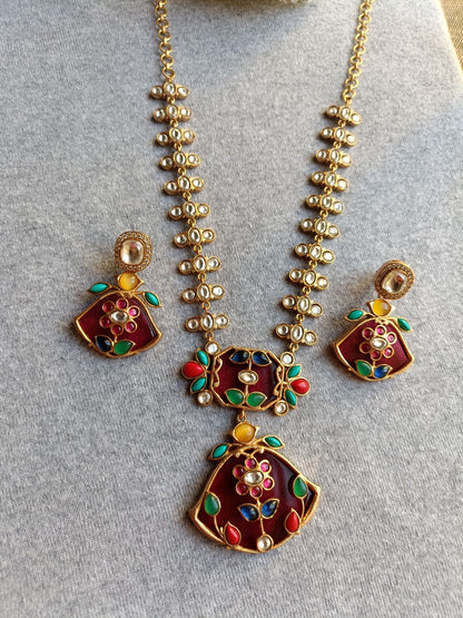 Ruby Niharika Necklace Set