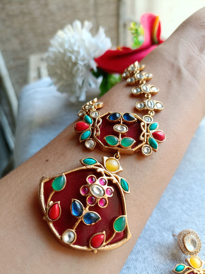 Ruby Niharika Necklace Set