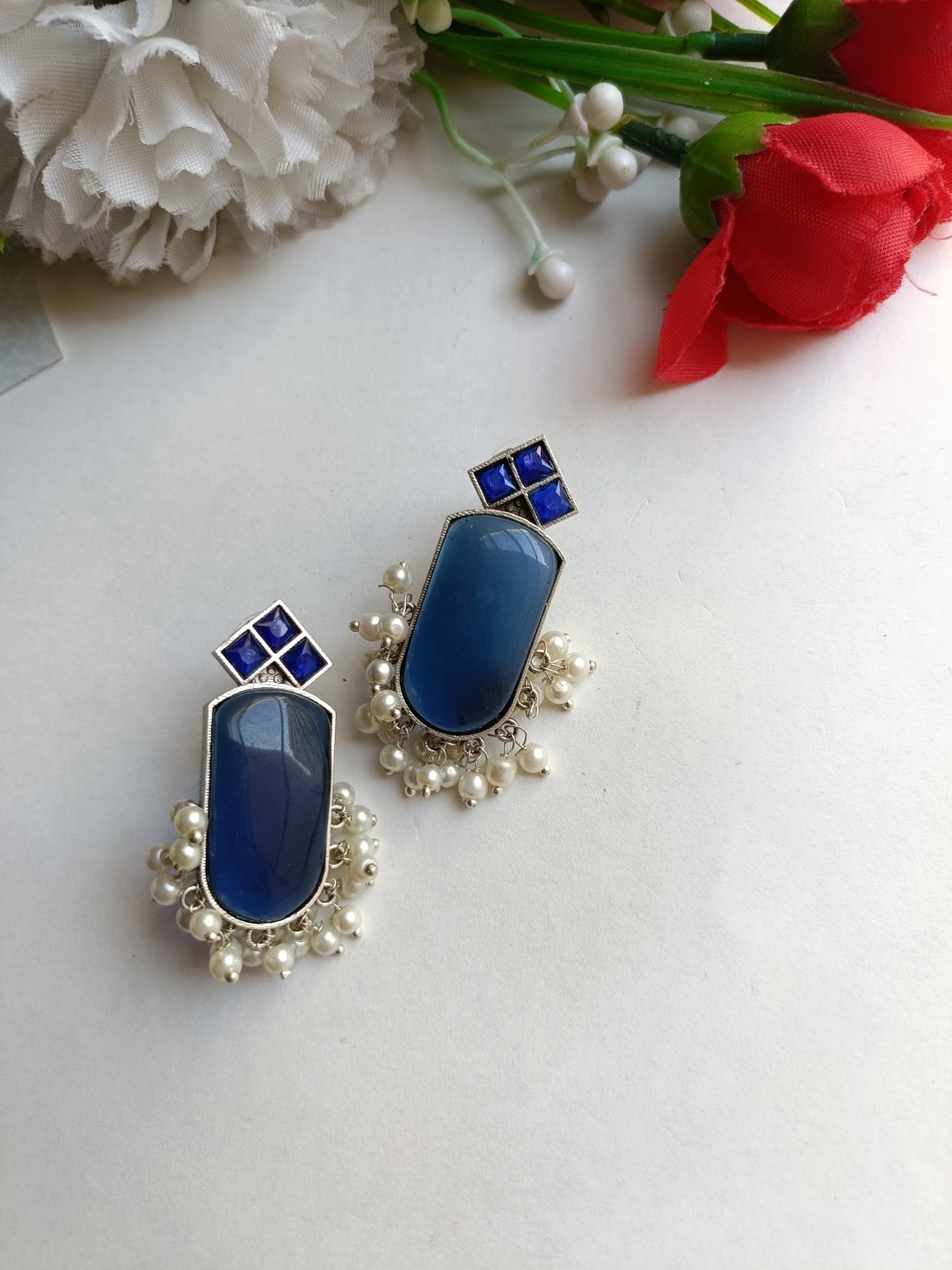 Shrija Blue Stud Earrings