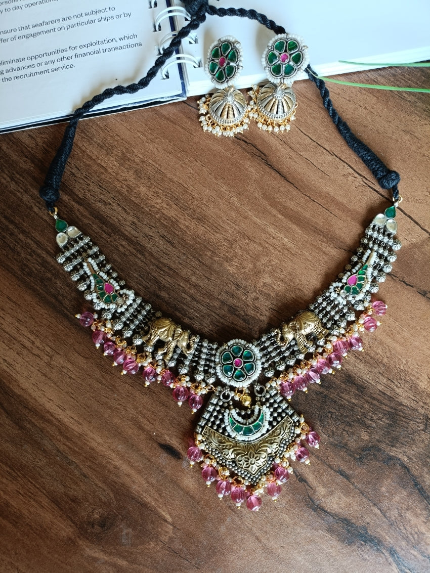 Baghyawati Fusion Panchi Necklace Set