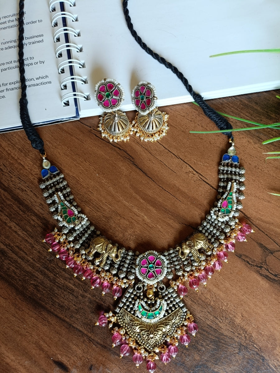 Baghyawati Fusion Panchi Necklace Set