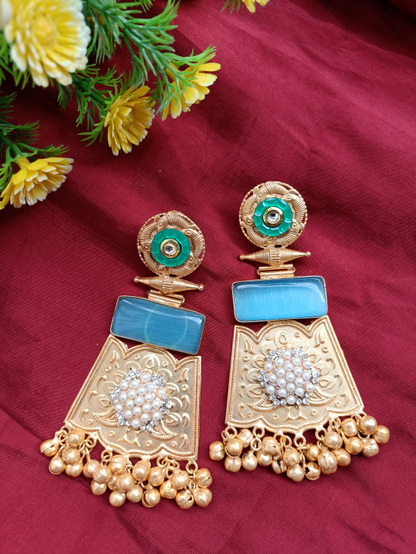 Vrinda Golden Earrings