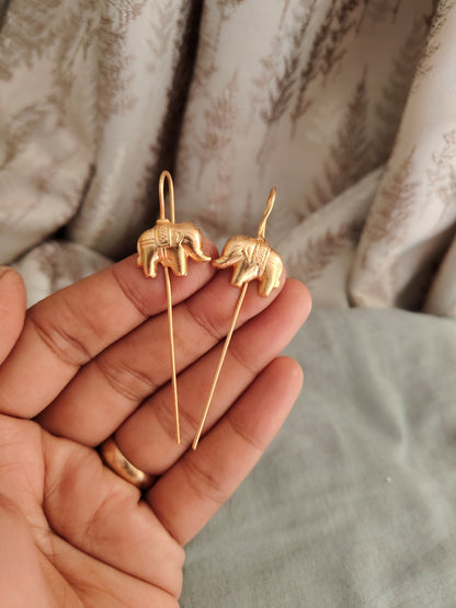 Carved Elephant Earcuff