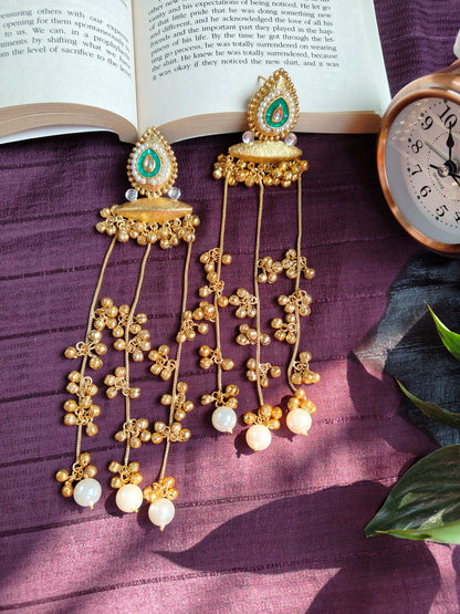 Dual tone kashmiri earrings