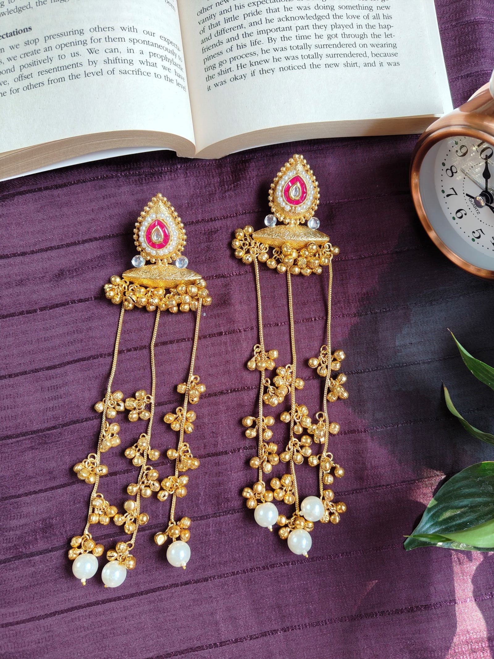 Dual tone kashmiri earrings