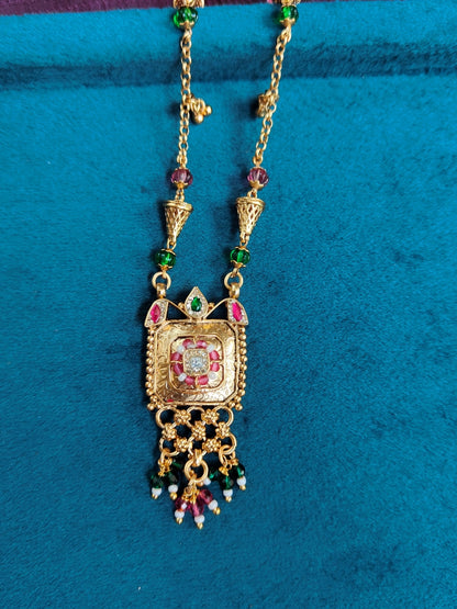 Ruby Kundan Heritage Pendant Set