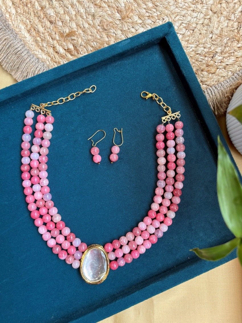 Shaded Blush Pink Kundan Choker