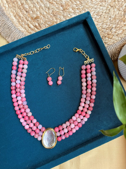 Shaded Blush Pink Kundan Choker