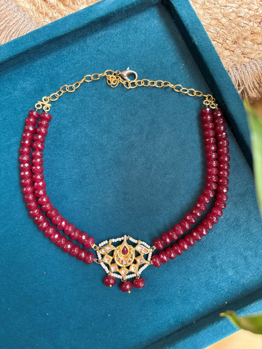 Kundan Ruby Beaded Choker