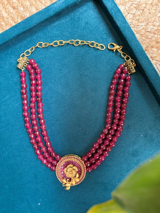 Gulabi Floral Gold-Tone Pendant